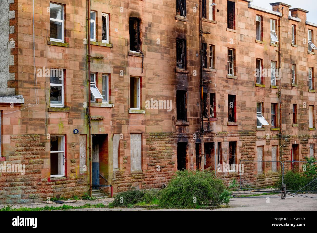 Council flats in poor housing estate with many social welfare issues in
