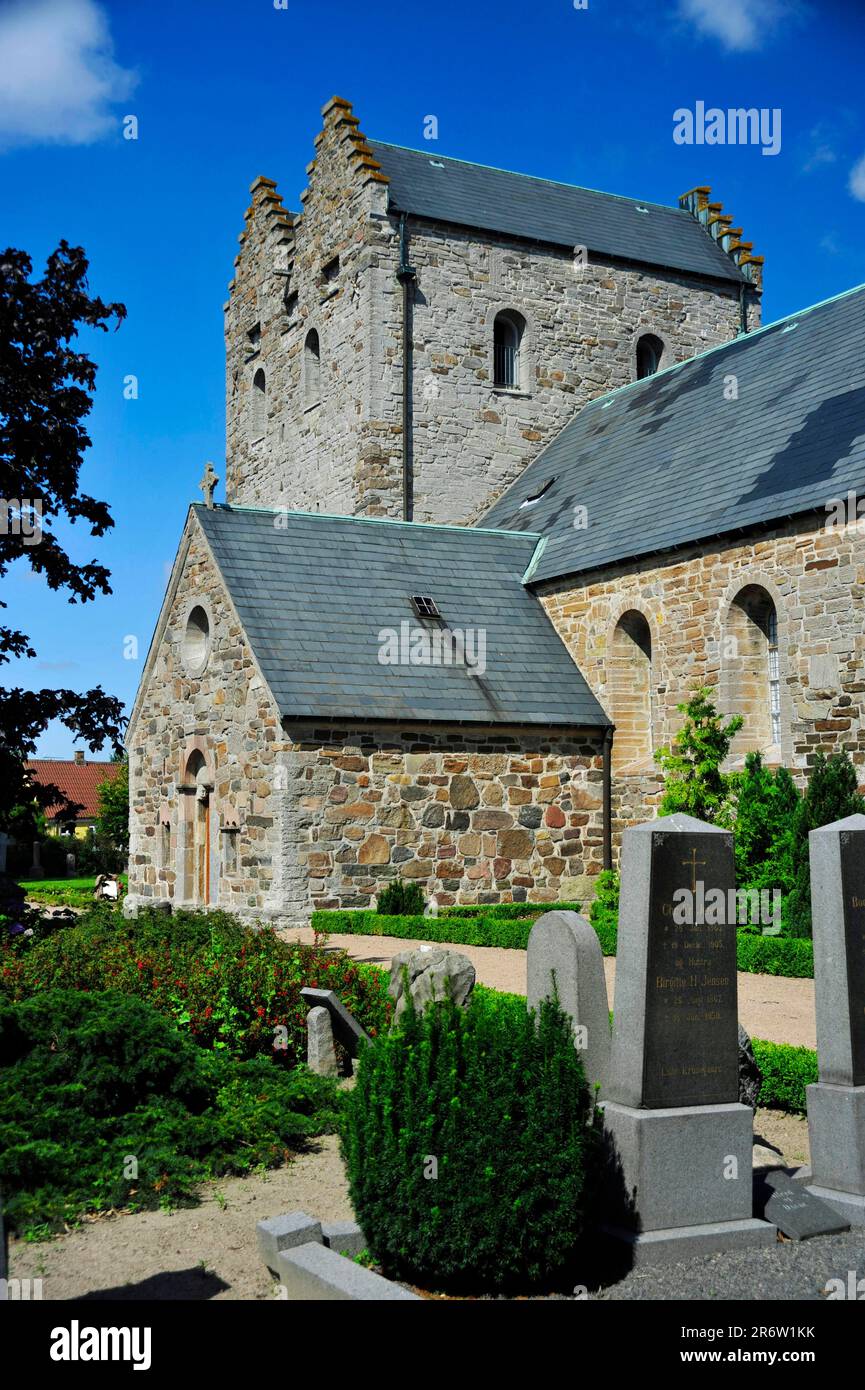 Aakirche, Church, Aakirkeby, Bornholm, Denmark Stock Photo