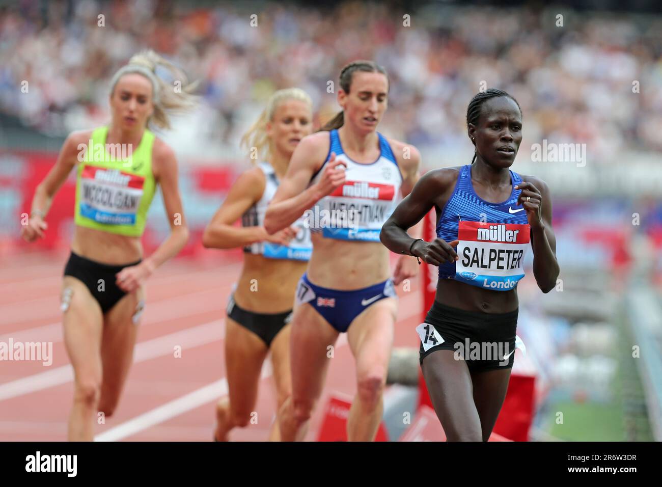 Lonah Chemtai SALPETER (Israel) competing in the Women's 5000m Final at the 2019, IAAF Diamond League, Anniversary Games, Queen Elizabeth Olympic Park, Stratford, London, UK. Stock Photo