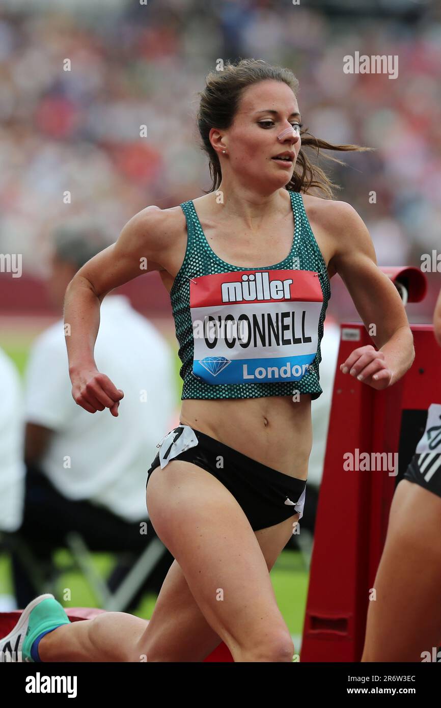 Jessica O'CONNELL (Canada) competing in the Women's 5000m Final at the 2019, IAAF Diamond League, Anniversary Games, Queen Elizabeth Olympic Park, Stratford, London, UK. Stock Photo
