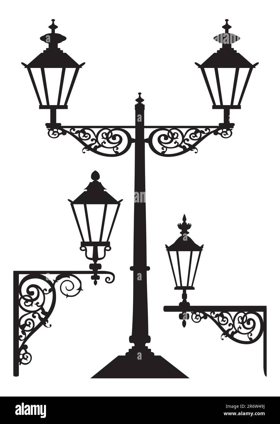 Vector illustration of street lamp, full scalable vector graphic included Eps v8. Stock Vector