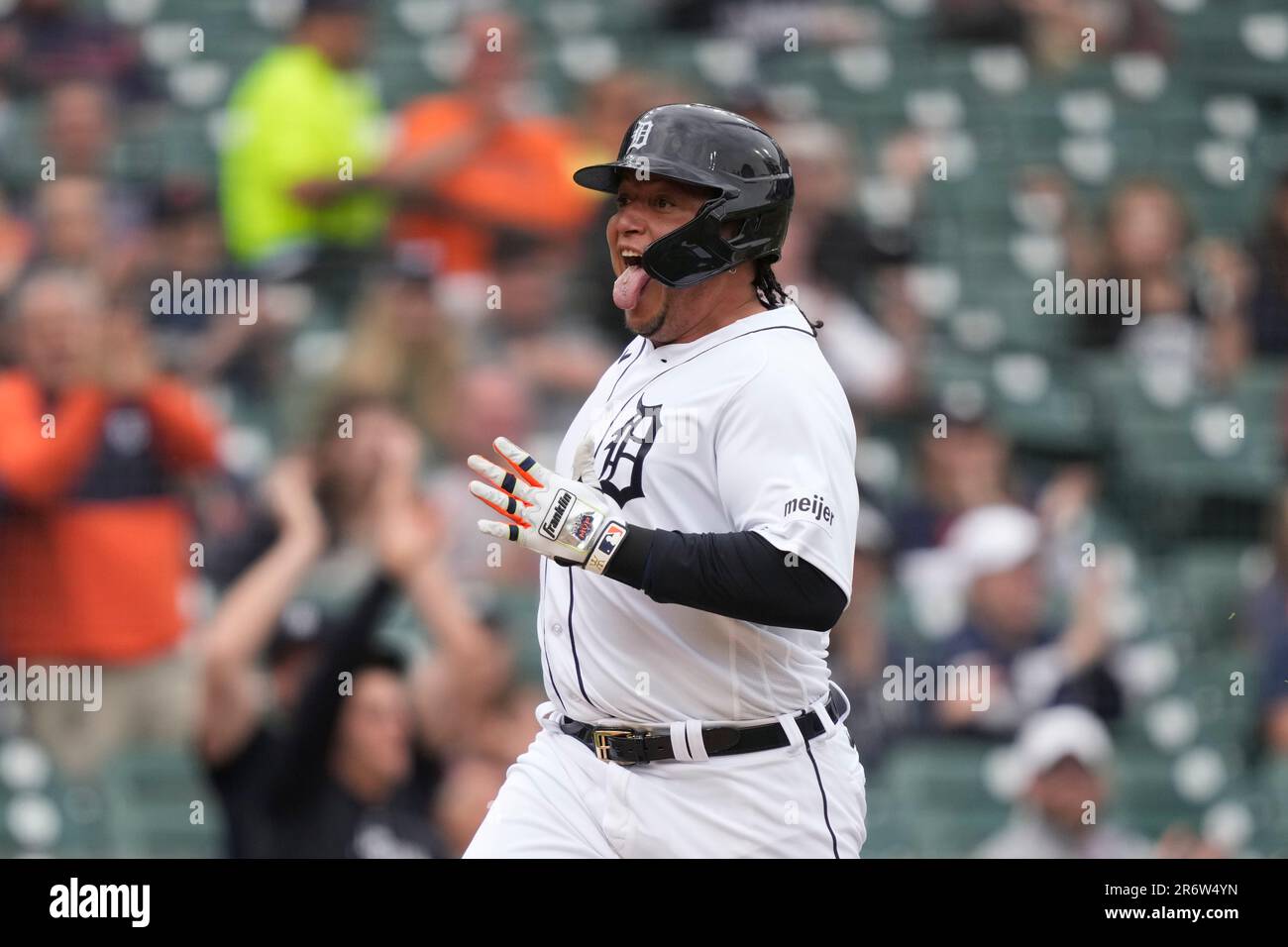Detroit Tigers' Miguel Cabrera reaches home plate from first on a double by Jake  Marisnick during the fourth inning of a baseball game against the Arizona  Diamondbacks, Sunday, June 11, 2023, in