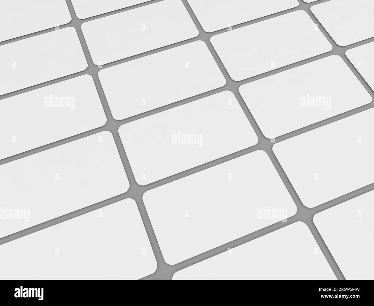 Background from laid out business cards on a gray background. 3d render