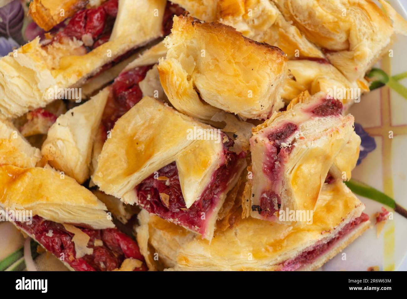 homemade cherry pie on an isolated background Stock Photo - Alamy