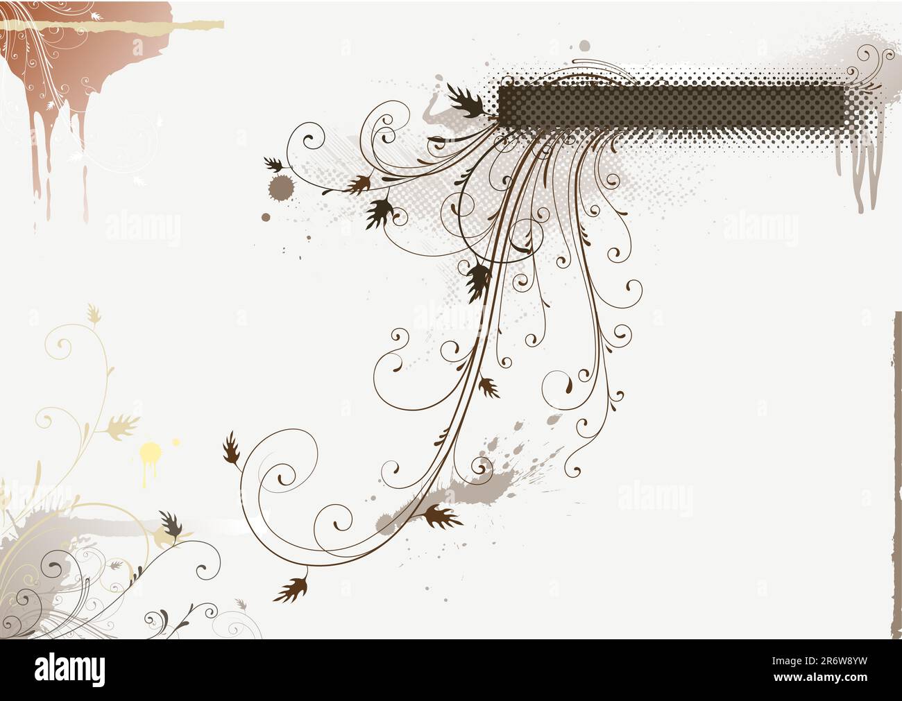 Vector illustration of Grunge Floral Decorative frame Stock Vector ...