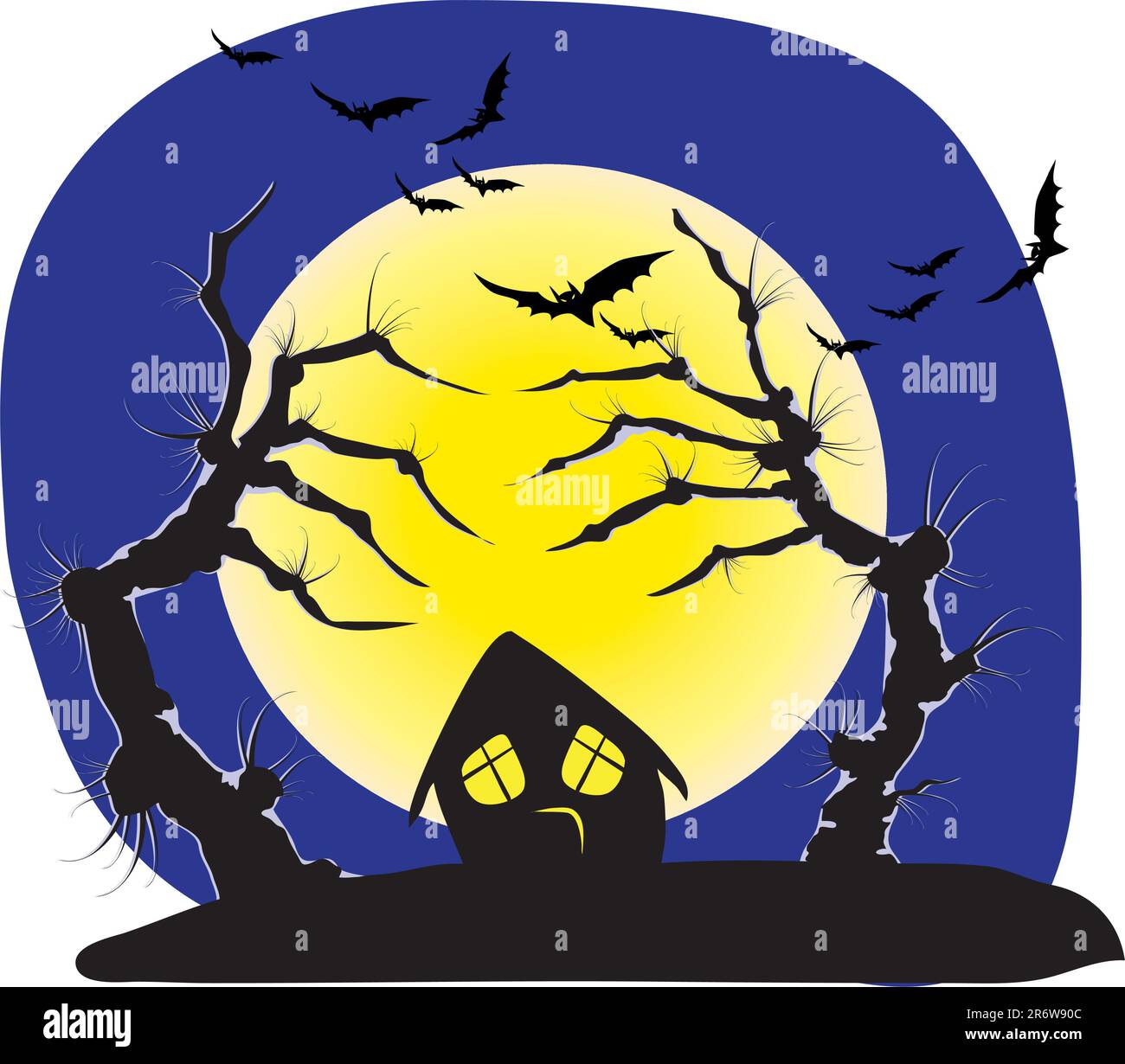 Spooky trees illustration hi-res stock photography and images - Alamy