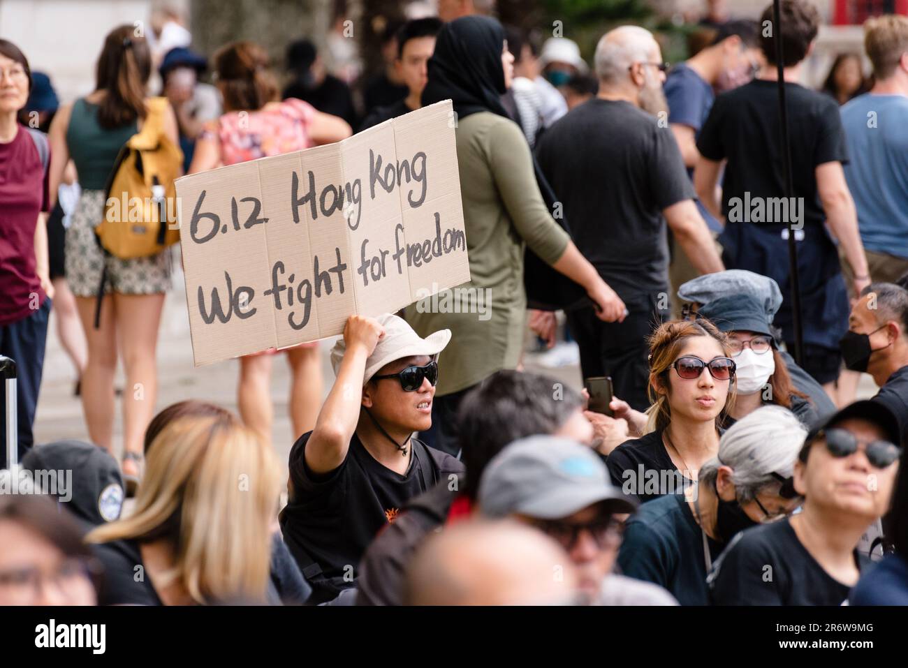 London, UK. 11 June 2023. People gathered in Parliament Square for the ...
