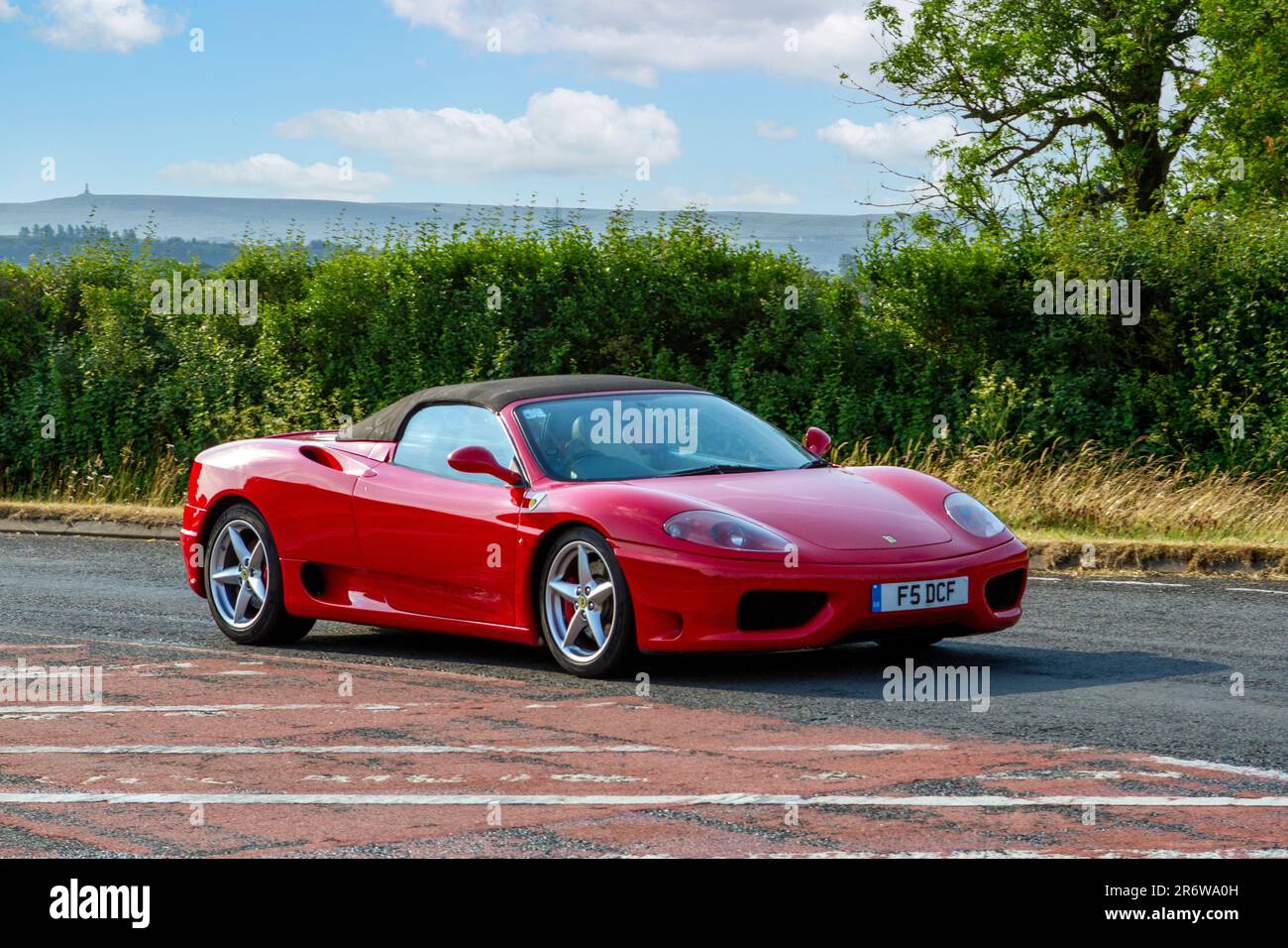 2005 Red Ferrari 360 Modena at the Classic & Performance Motor Show at Hoghton Tower Stock Photo