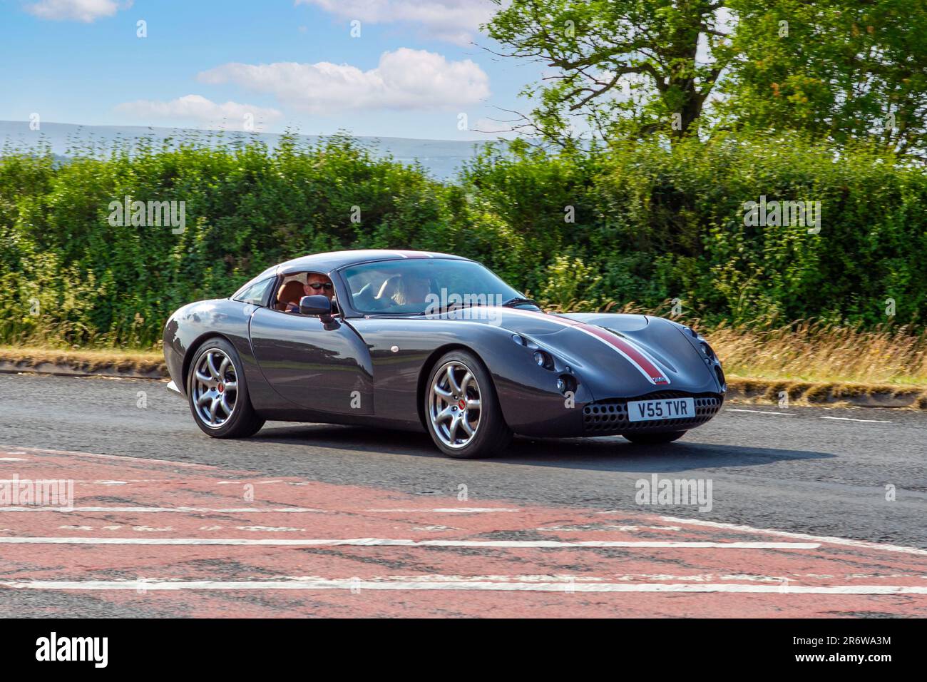 A TVR Tuscan Grey Car Roadster Petrol at the Classic & Performance Motor Show at Hoghton Tower Stock Photo