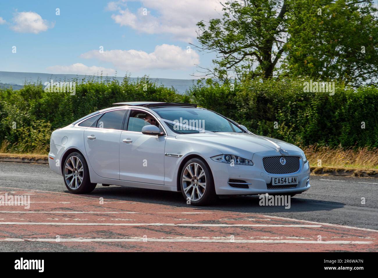 A 2011 WHITE JAGUAR XJ 5000 cc PETROL at the Classic & Performance Motor Show at Hoghton Tower