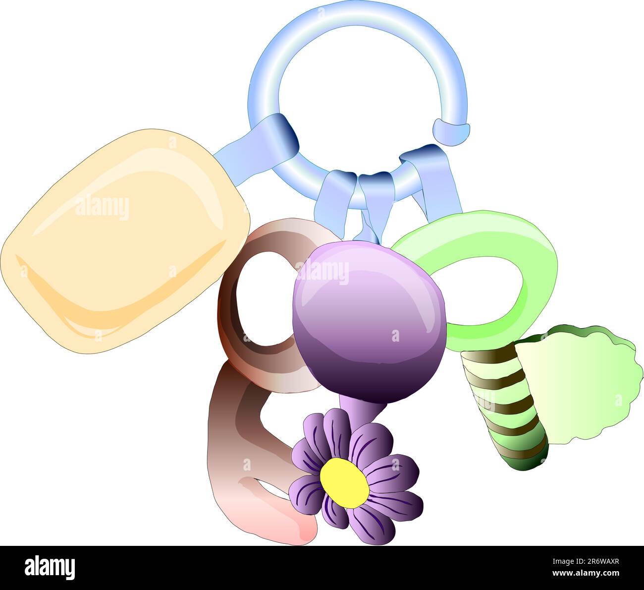 Children grow up and gradually disappear, but toys are remain and gives memories Stock Vector