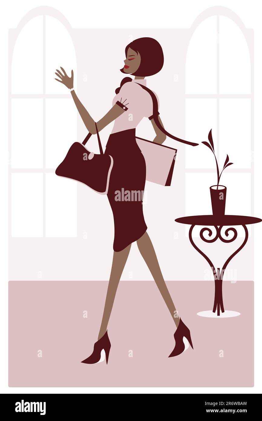 vector illustration of a stylish businesswoman eps file is compatible with older versions of illustrator 2R6WBAW