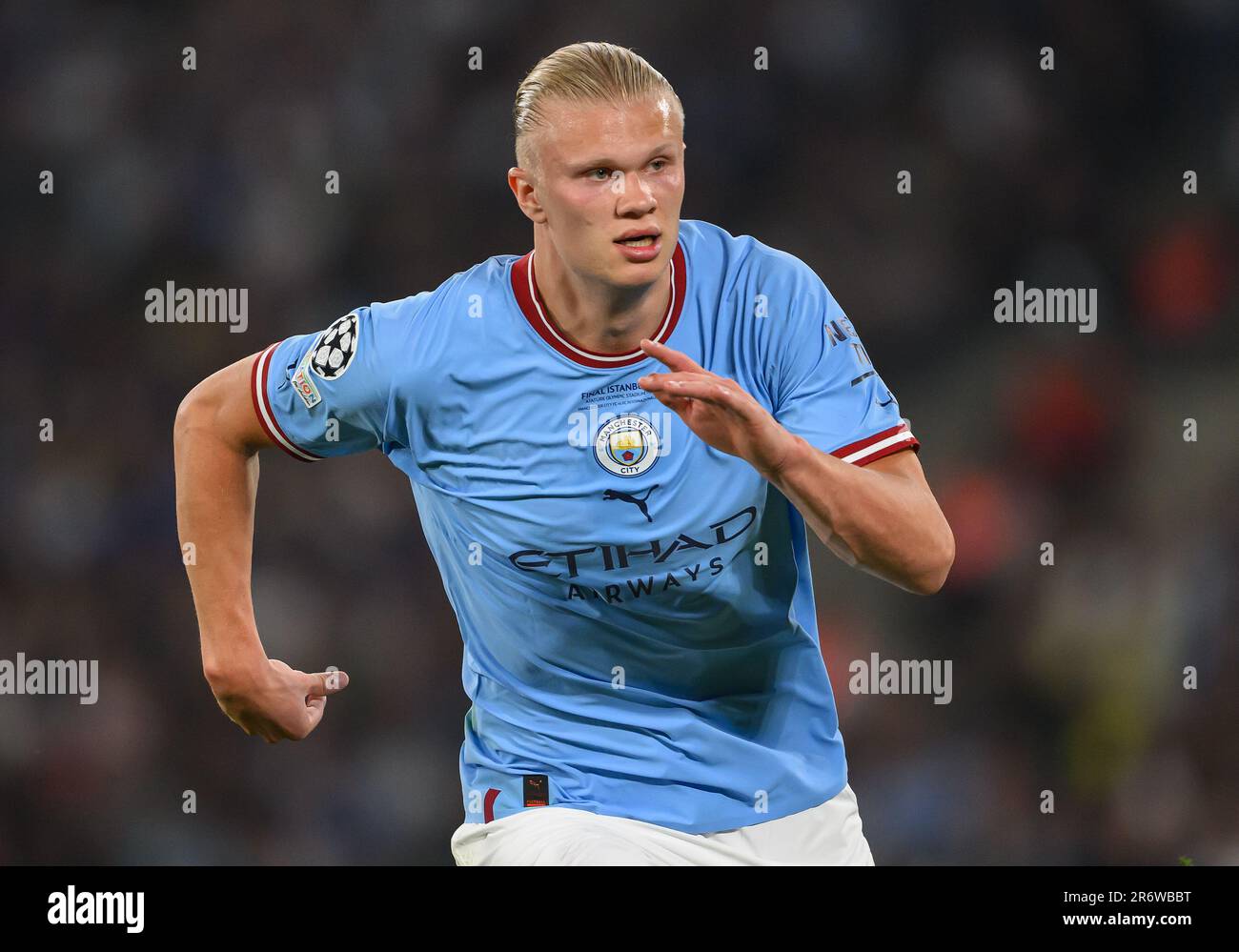 Istanbul, Turkey. 10th June, 2023. Manchester City's Erling Haaland during the UEFA Champions League final match at the Ataturk Olympic Stadium, Istanbul. Credit: Mark Pain/Alamy Live News Stock Photo
