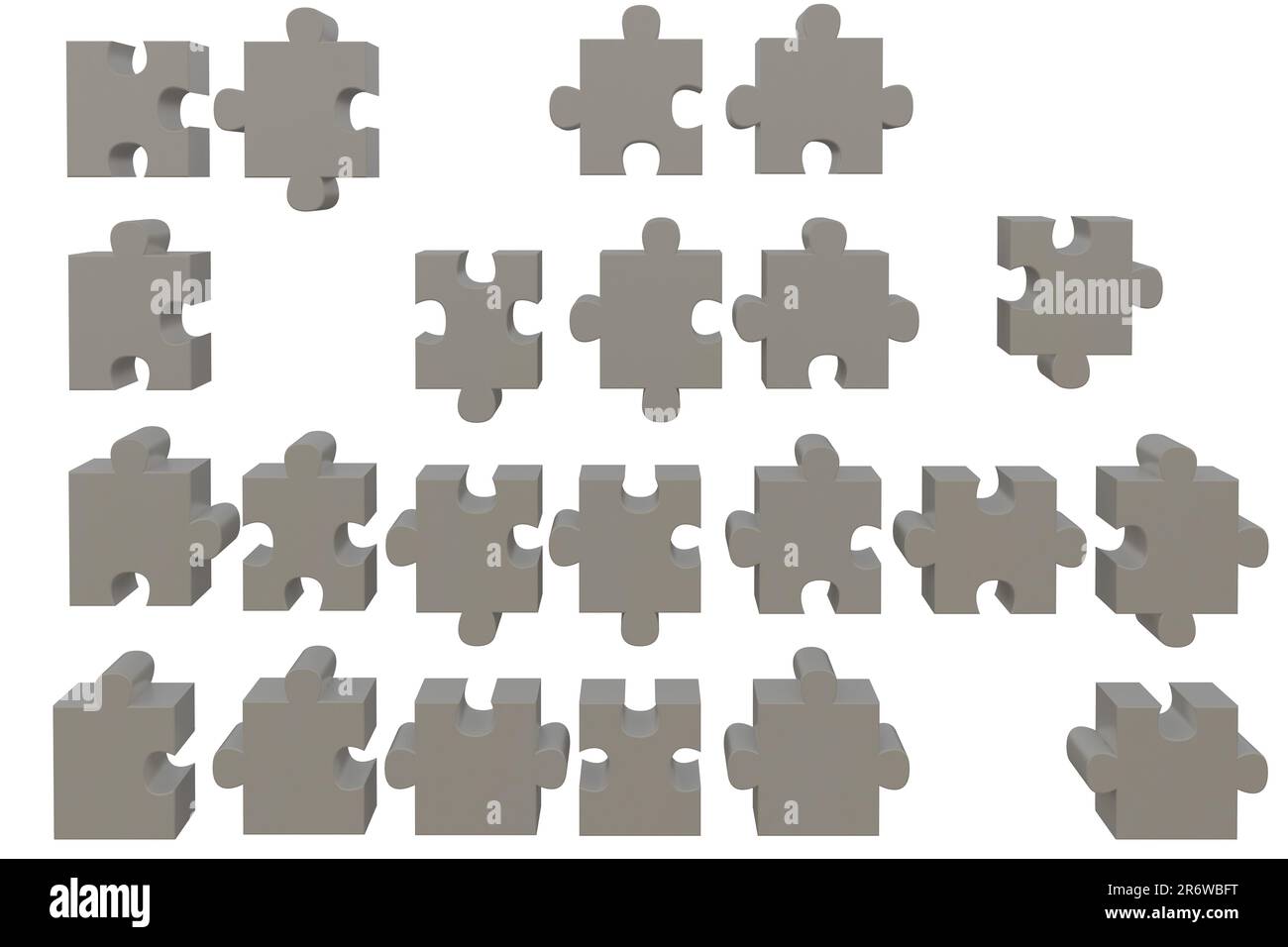Puzzle pieces 3d rendering isolated hi-res stock photography and images ...