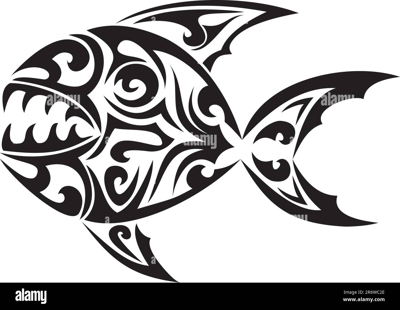 Tribal fish tattoo vector illustration Stock Vector Image & Art Alamy