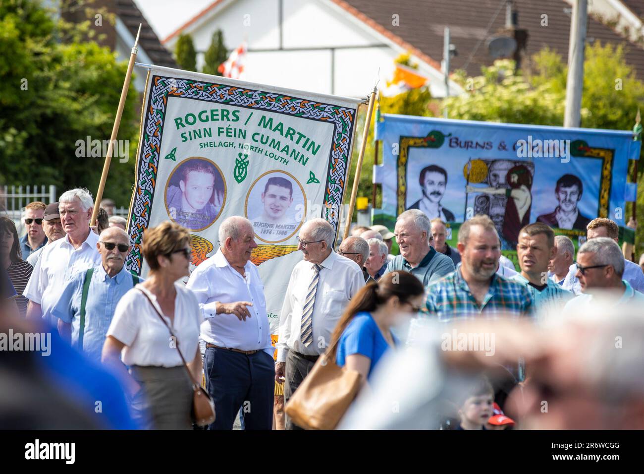 People take part in a controversial IRA memorial event in Co Armagh