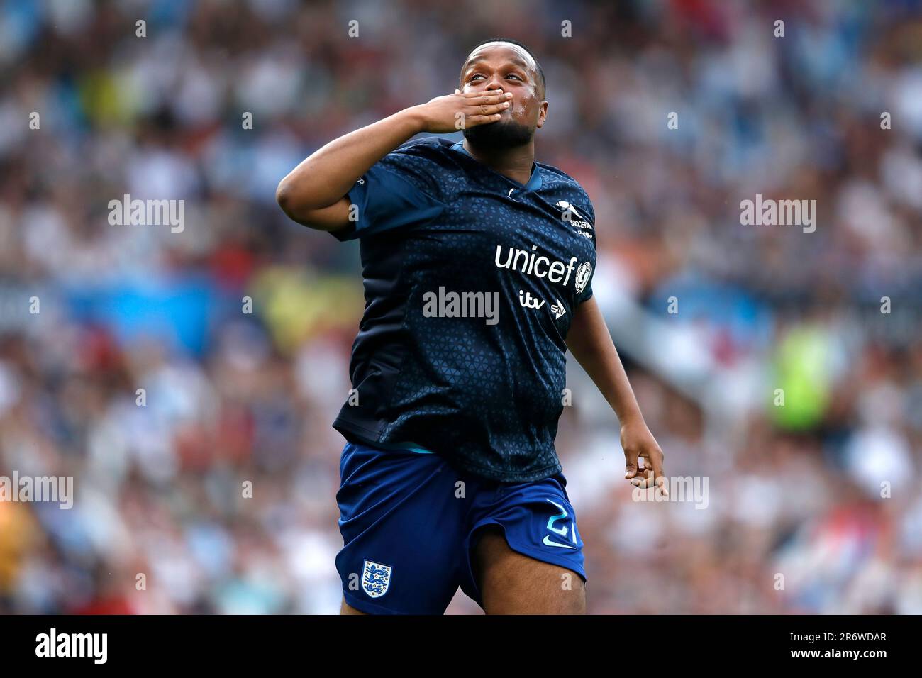 England s Chunkz Celebrates Scoring A Goal In The Arm Up Before Soccer 