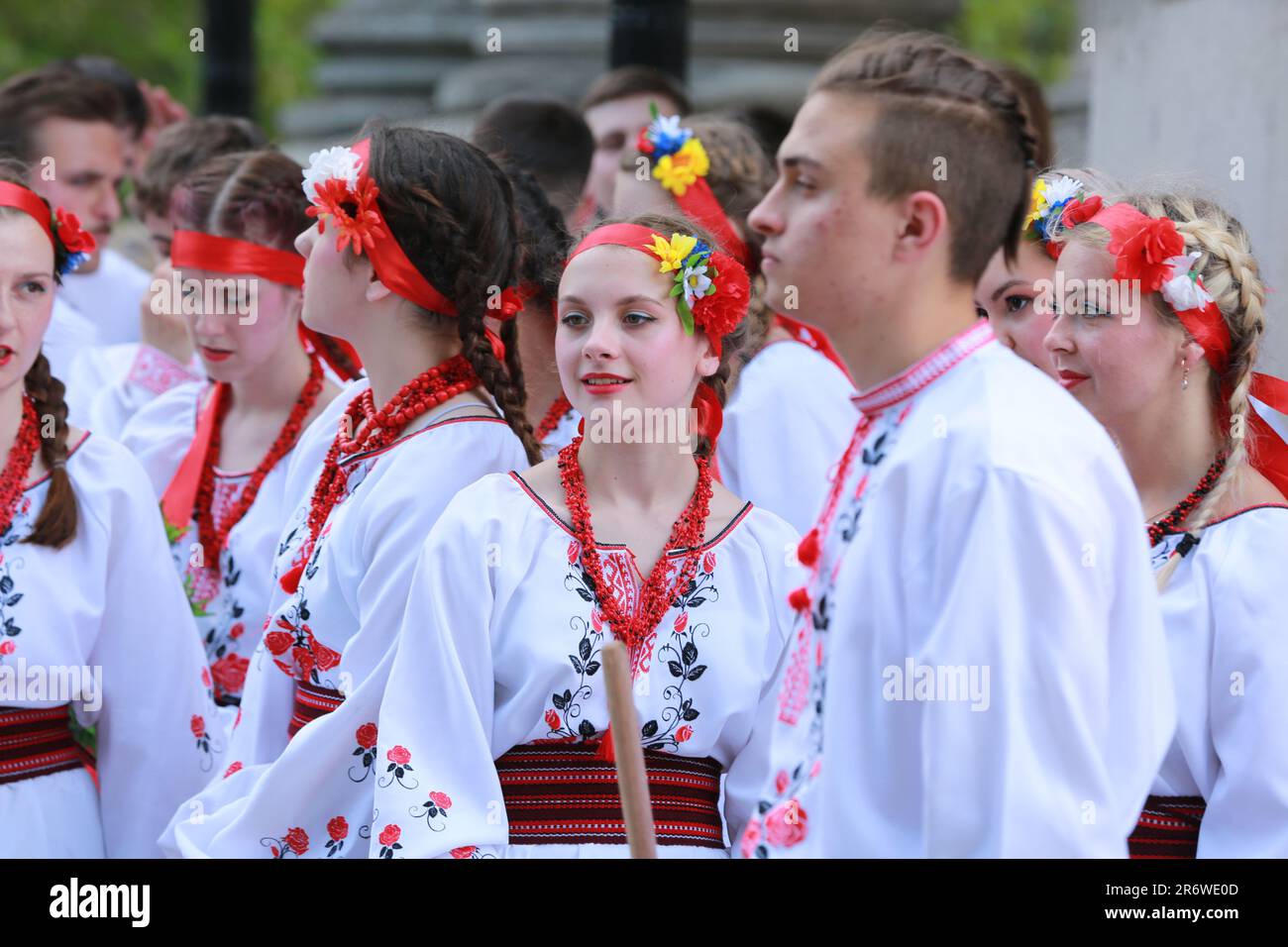 London, UK. 11 June 2023. Ukrainian Vyshyvanka March from Downing ...