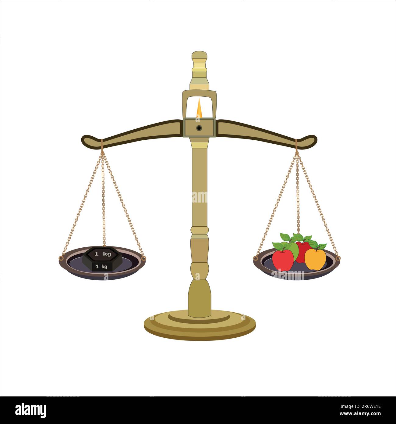 https://c8.alamy.com/comp/2R6WE1E/weight-balance-scale-1kg-weight-stone-and-apples-equal-balance-measuring-vector-illustration-balance-measure-symbol-icon-2R6WE1E.jpg