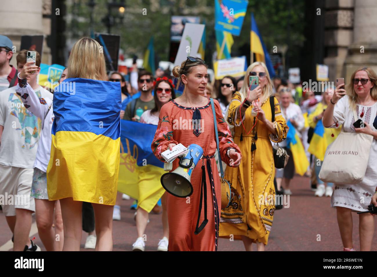 London, UK. 11 June 2023. Ukrainian Vyshyvanka March from Downing