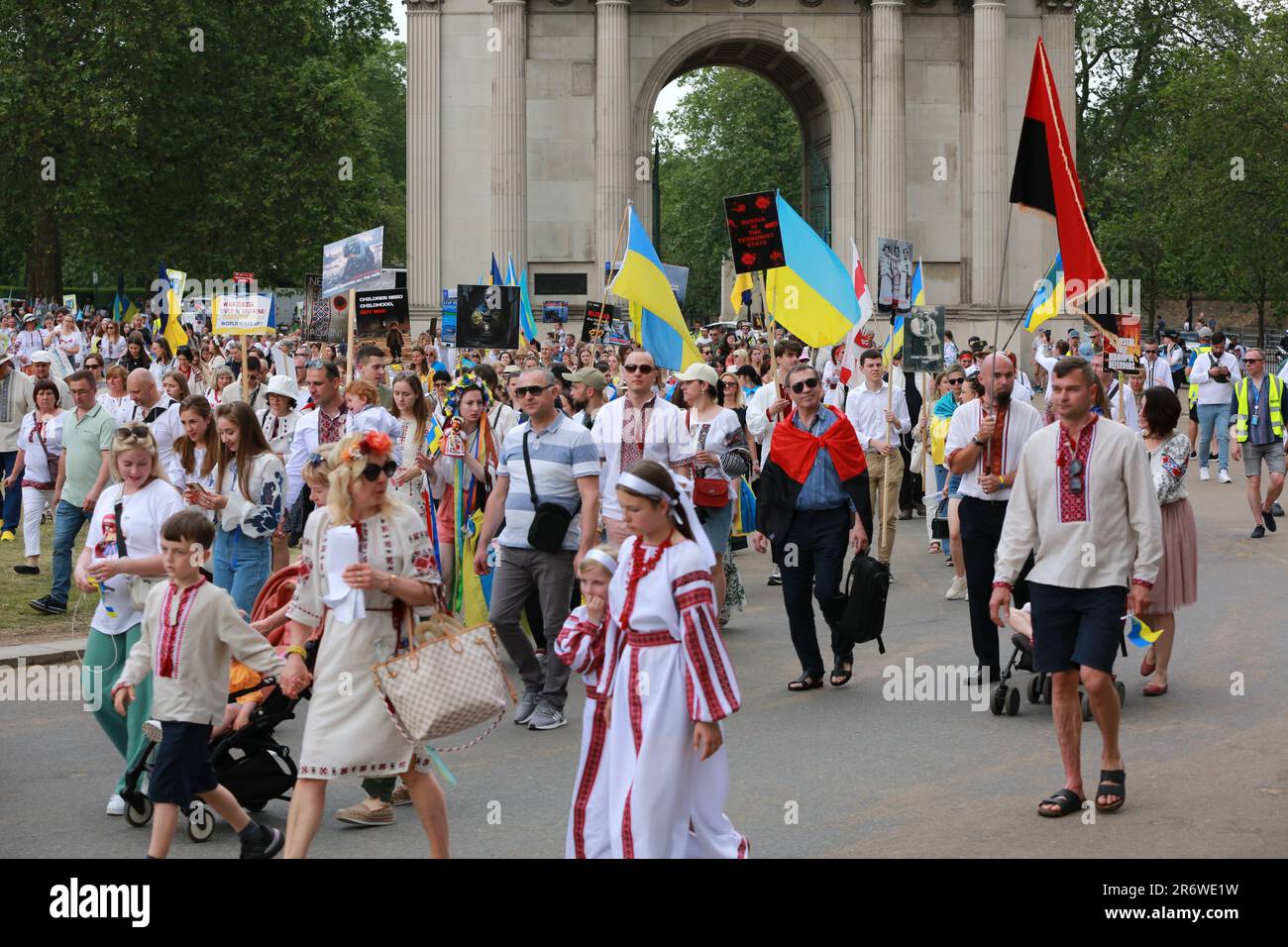 London, UK. 11 June 2023. Ukrainian Vyshyvanka March from Downing