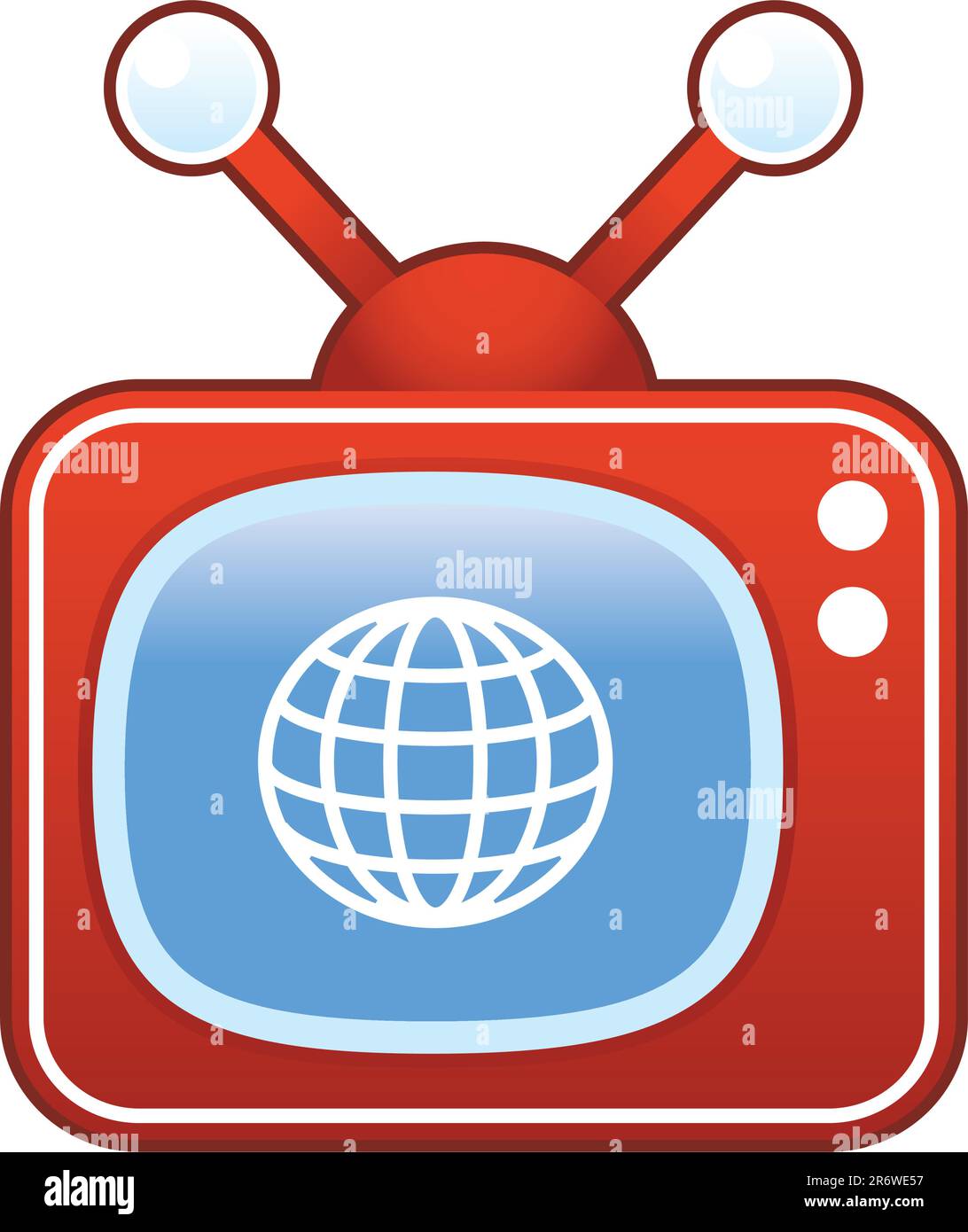 Globe or international icon on retro television set Stock Vector