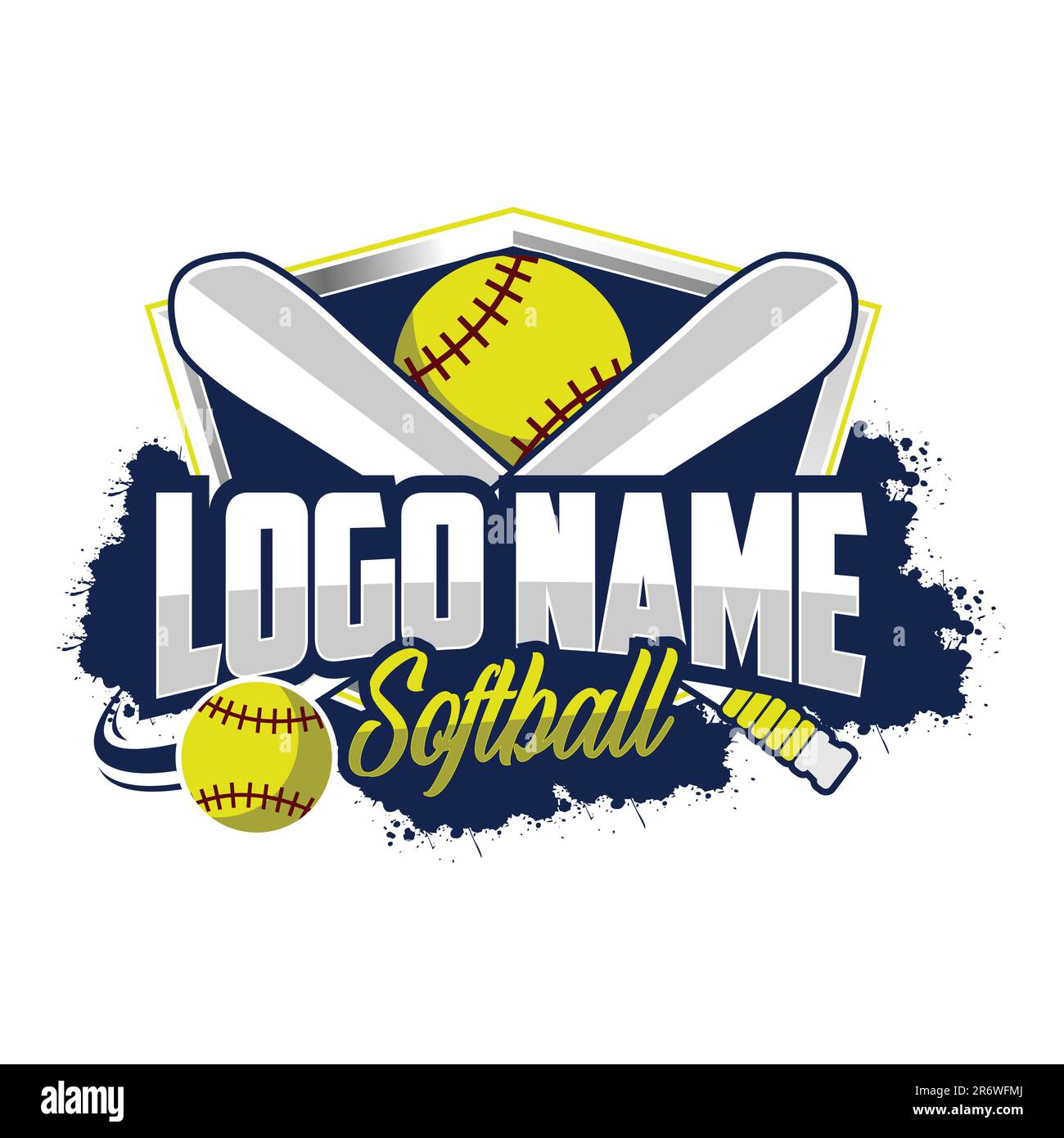 Softball Club Logo Badge Stock Vector Image & Art Alamy