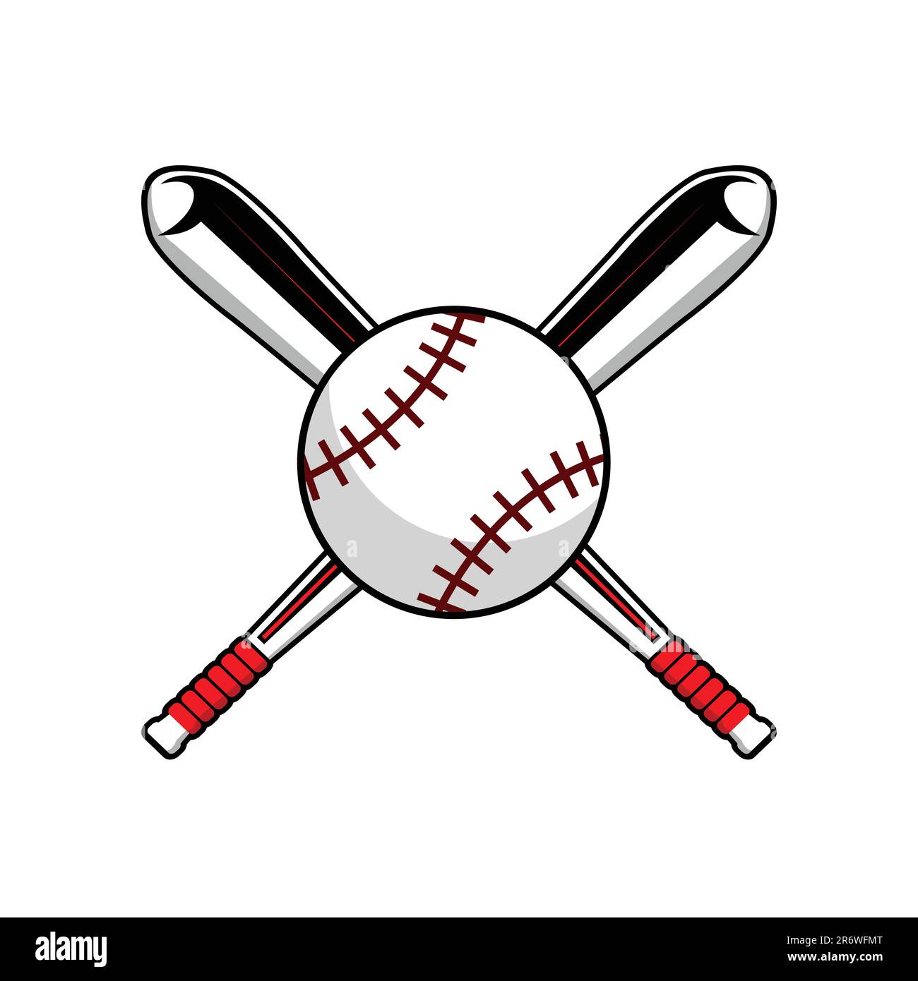 Vector crossed baseball bats ball Stock Vector Images Alamy