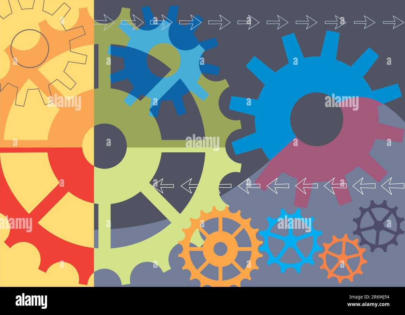 Vector gears engineering technology, mechanical background. Stock Vector