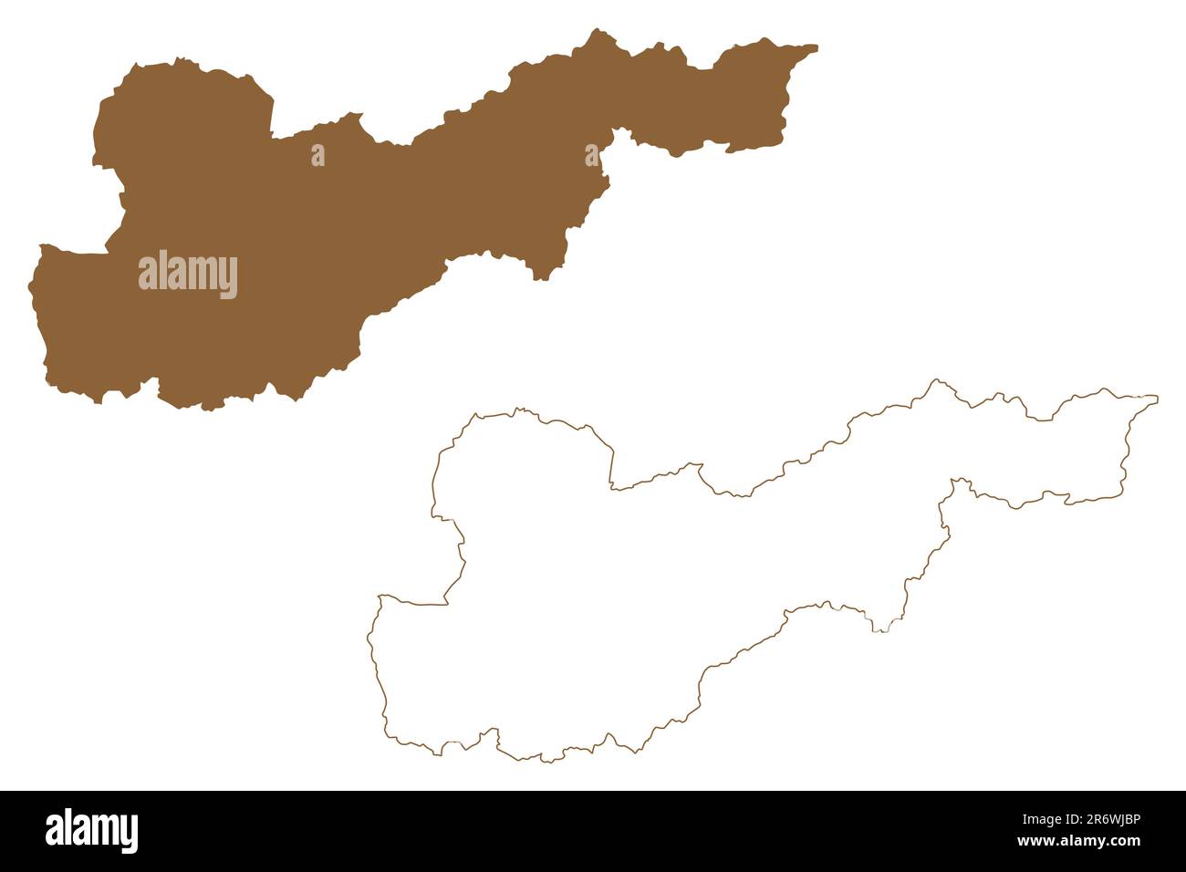 Liezen district (Republic of Austria or Österreich, Styria, Steiermark or Štajerska state) map vector illustration, scribble sketch Bezirk Liezen map Stock Vector