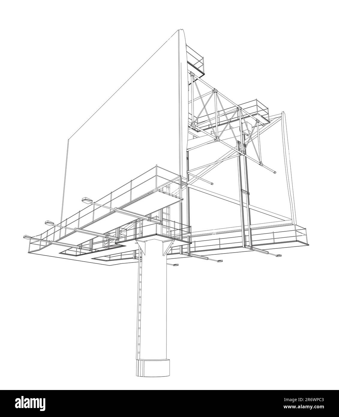 Outline big billboard. Mockup for your advertisement and design. Mockup