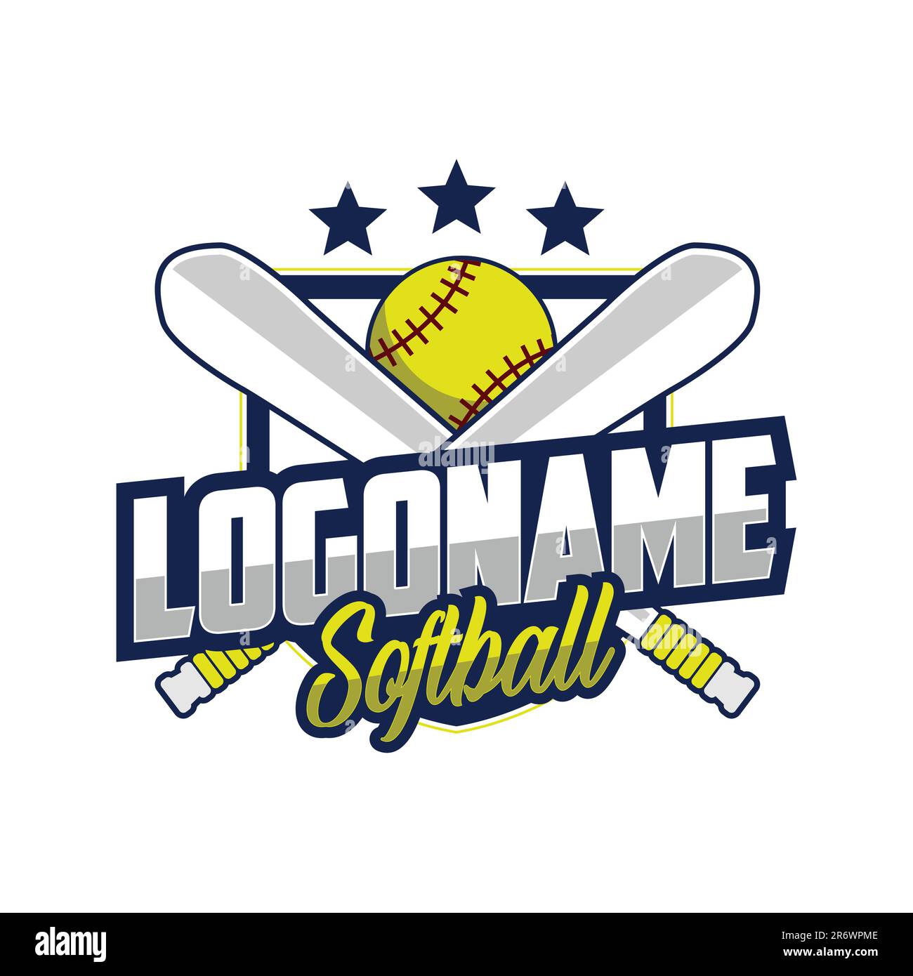 Softball Club Logo Badge Stock Vector Image & Art Alamy