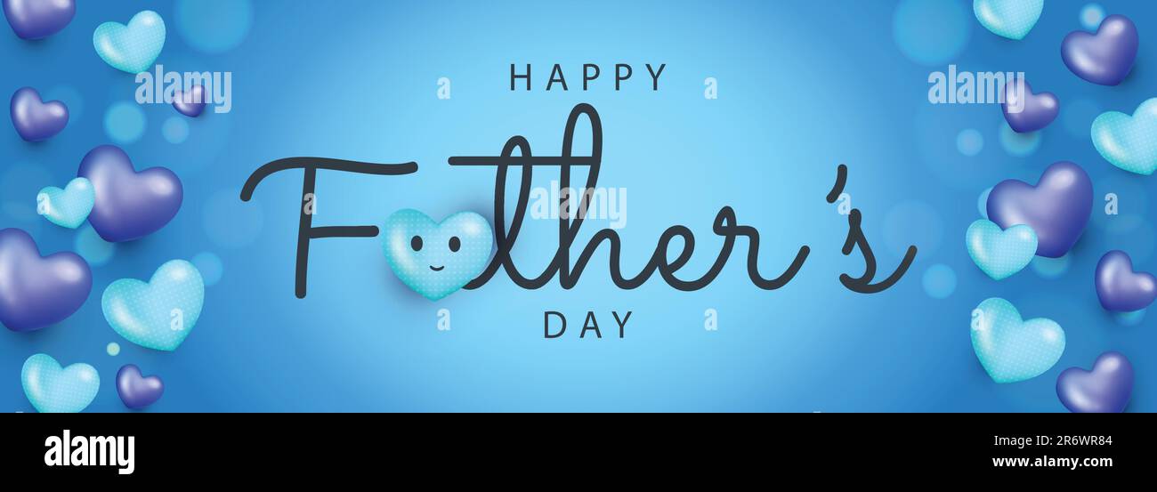 Happy father's day card on blue background Vector illustration. Happy ...