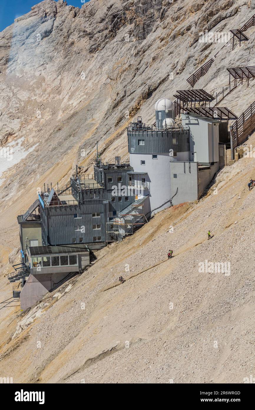 Schneefernerhaus (Mountaintop environmental research station) under Zugspitze peak, Germany Stock Photo