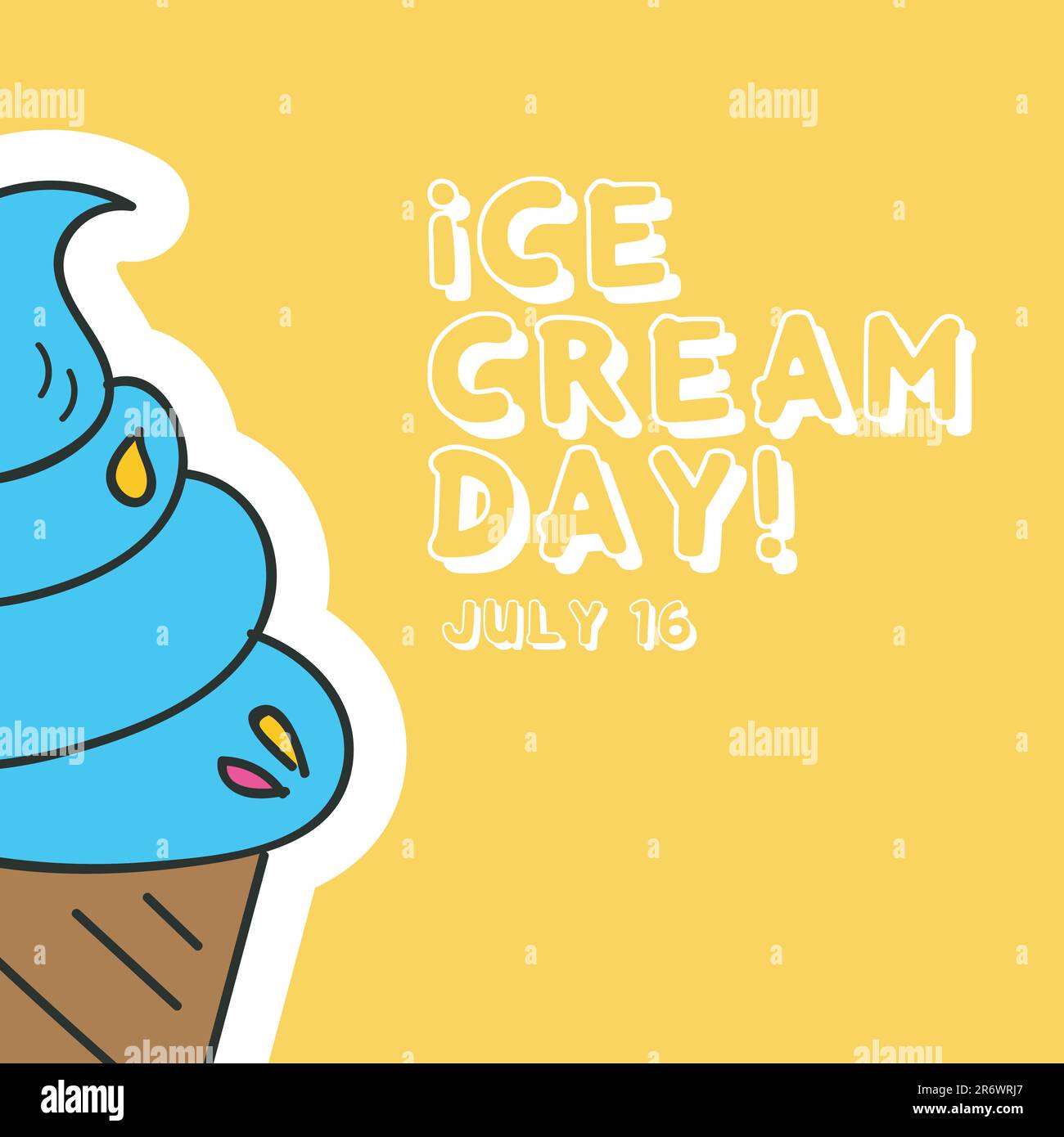 HAPPY ICE CREAM DAY JULY 16. CARD POSTER Stock Vector Image & Art Alamy