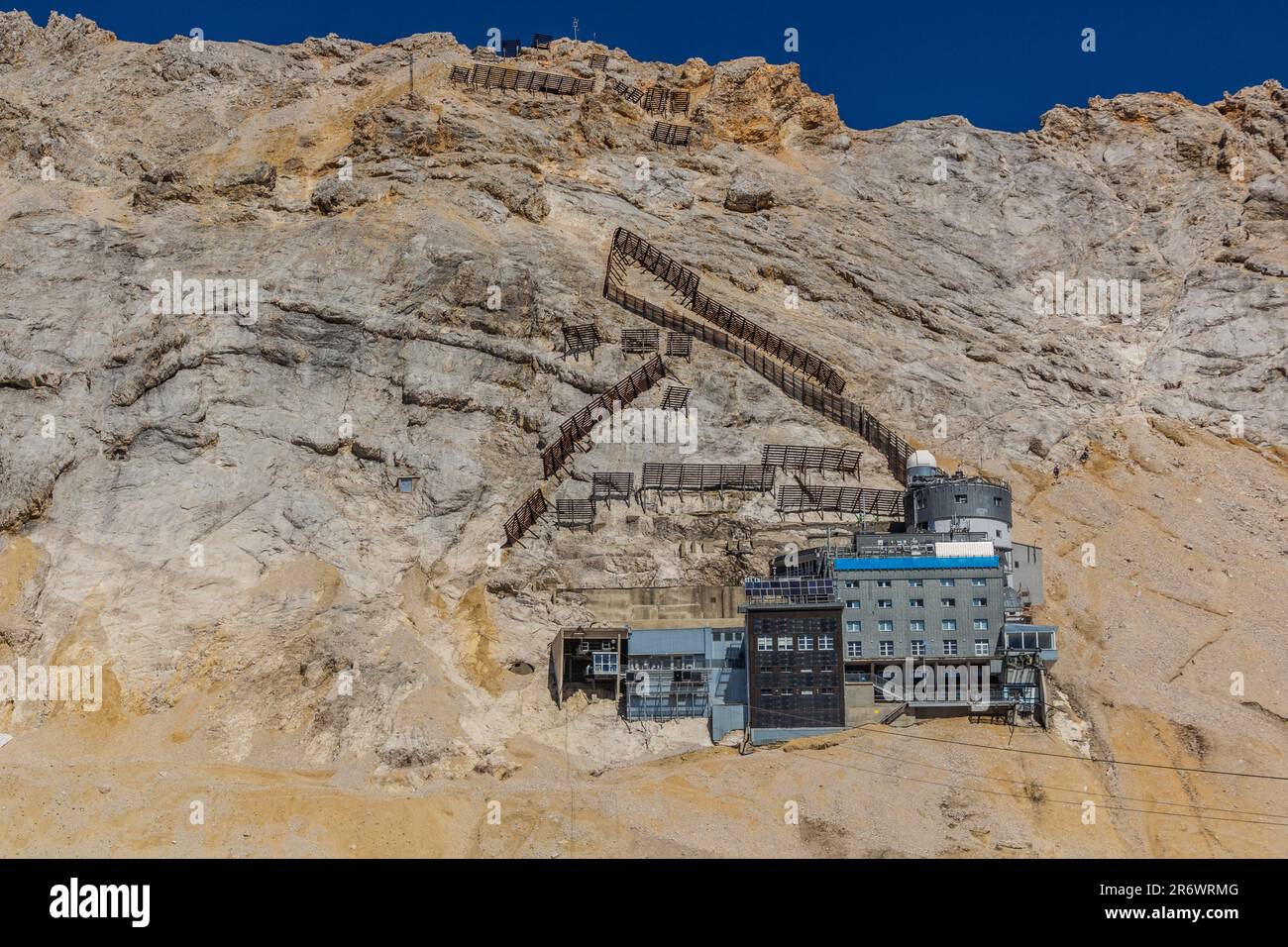 Schneefernerhaus (Mountaintop environmental research station) under Zugspitze peak, Germany Stock Photo