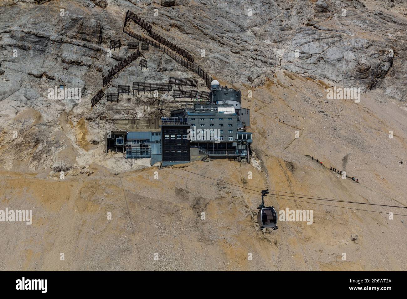 Schneefernerhaus (Mountaintop environmental research station) under Zugspitze peak, Germany Stock Photo