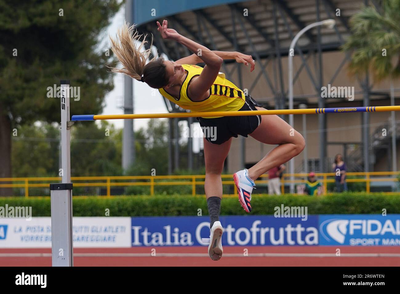 Palermo, Italy. 11th June, 2023. TROST Alessia (ATL BRUGNERA PN FRIULINTAGLI G.A. FIAMME GIALLE) High Jump Women during Campionato Italiano Assoluto di Societa, Italian Athletics in Palermo, Italy, June 11 2023 Credit: Independent Photo Agency/Alamy Live News Stock Photo