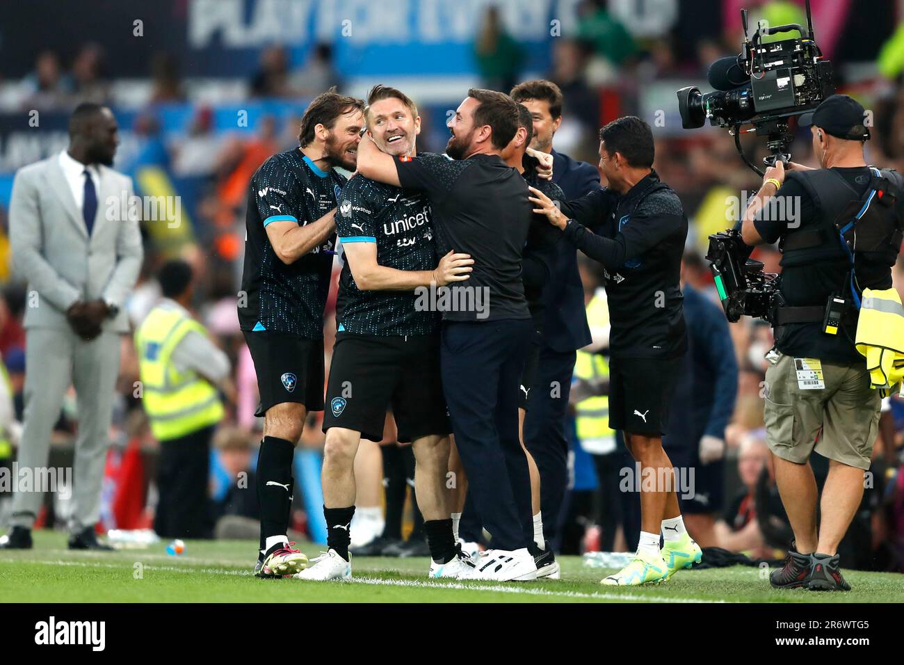 Soccer Aid World XI's Robbie Keane celebrates scoring their side's