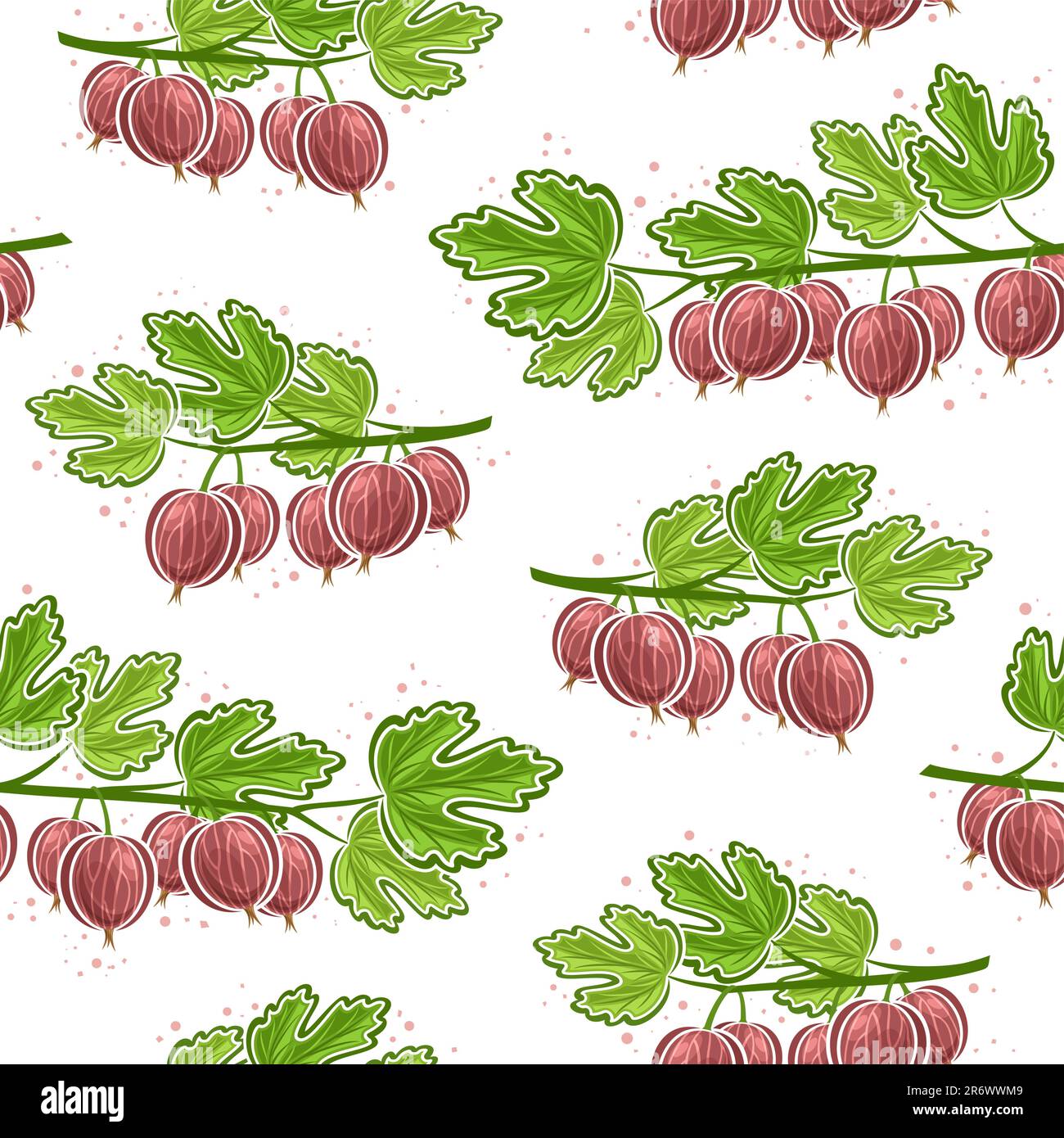 Vector Gooseberry Branches seamless pattern, repeat background with ...