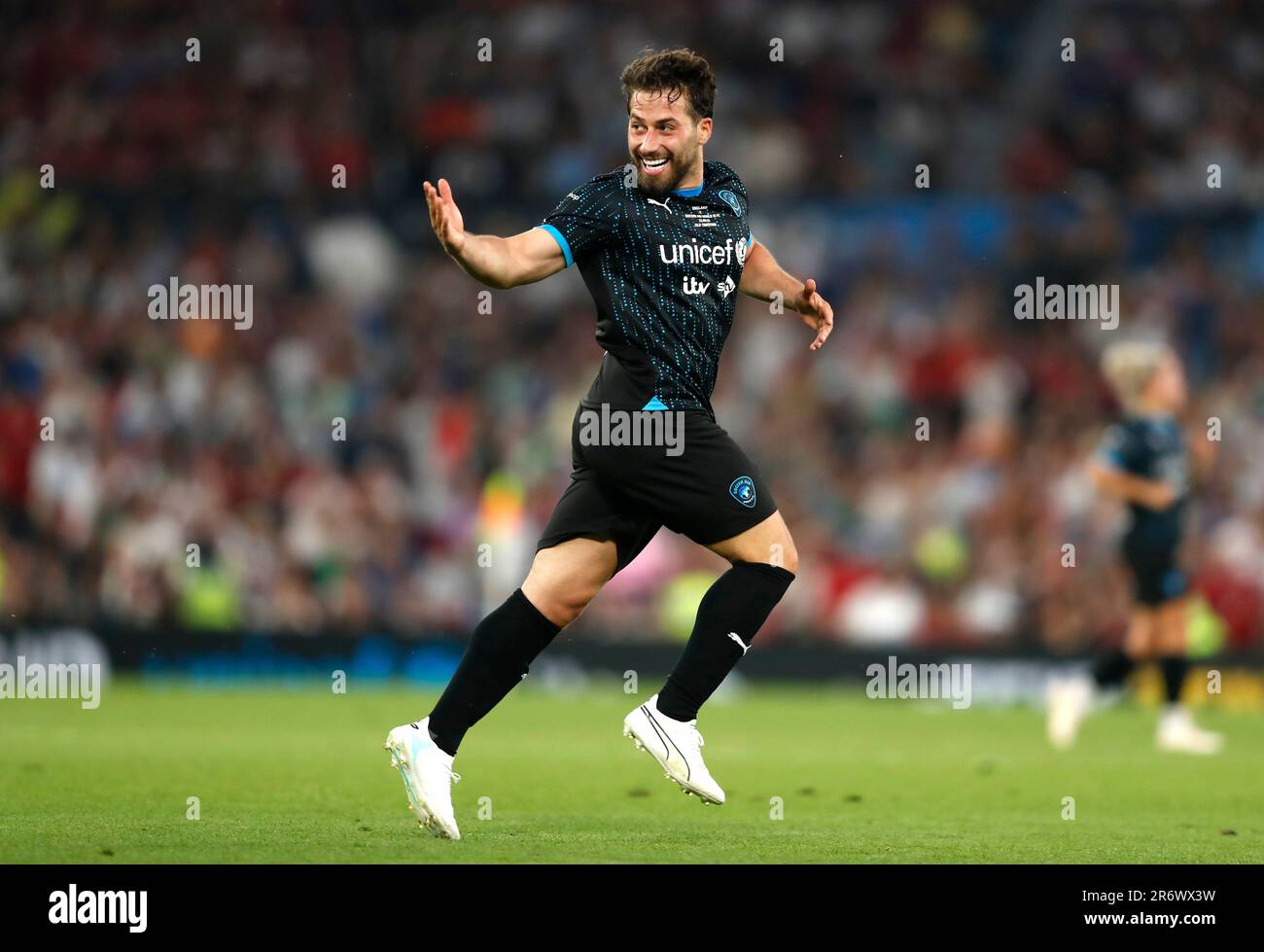 Soccer Aid World XI's Kem Cetinay celebrates scoring their side's