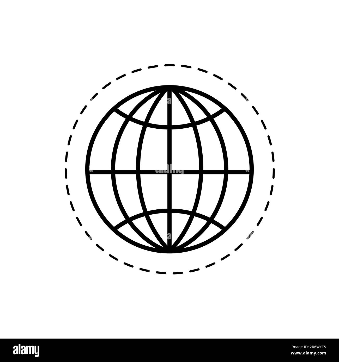 World icon. Earth symbol isolated on white background. Vector illustration. Simple world abstract icon in black. Line symbol for website design, app, Stock Vector