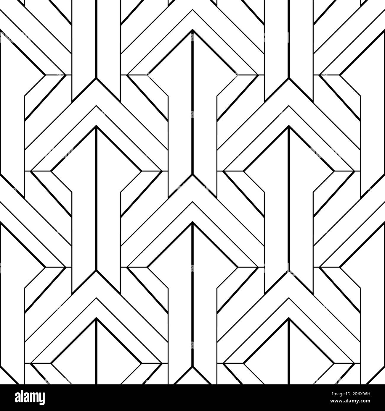 Art Deco Wallpaper. Black and white seamless pattern in roaring