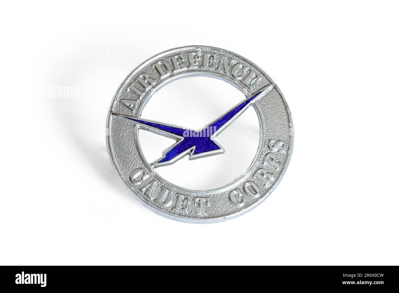 World War 2 Air Defence Cadet Corps Royal Air Force RAF Cap Badge, isolated on a white background, UK Stock Photo