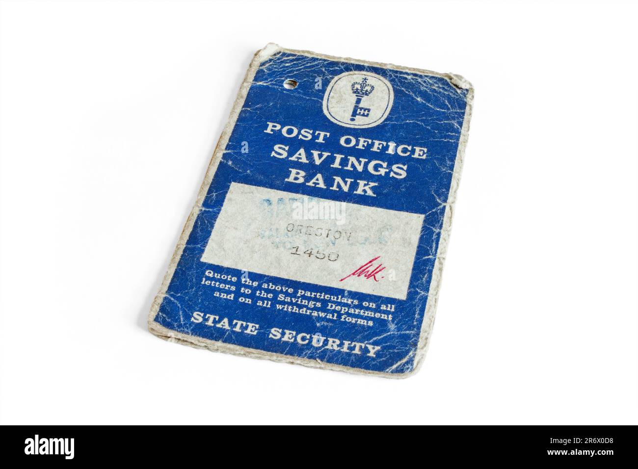 1960s Post Office Savings book, isolated on a white background, UK Stock Photo