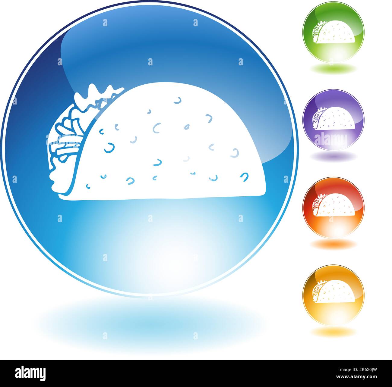 Taco crystal icon isolated on a white background. Stock Vector
