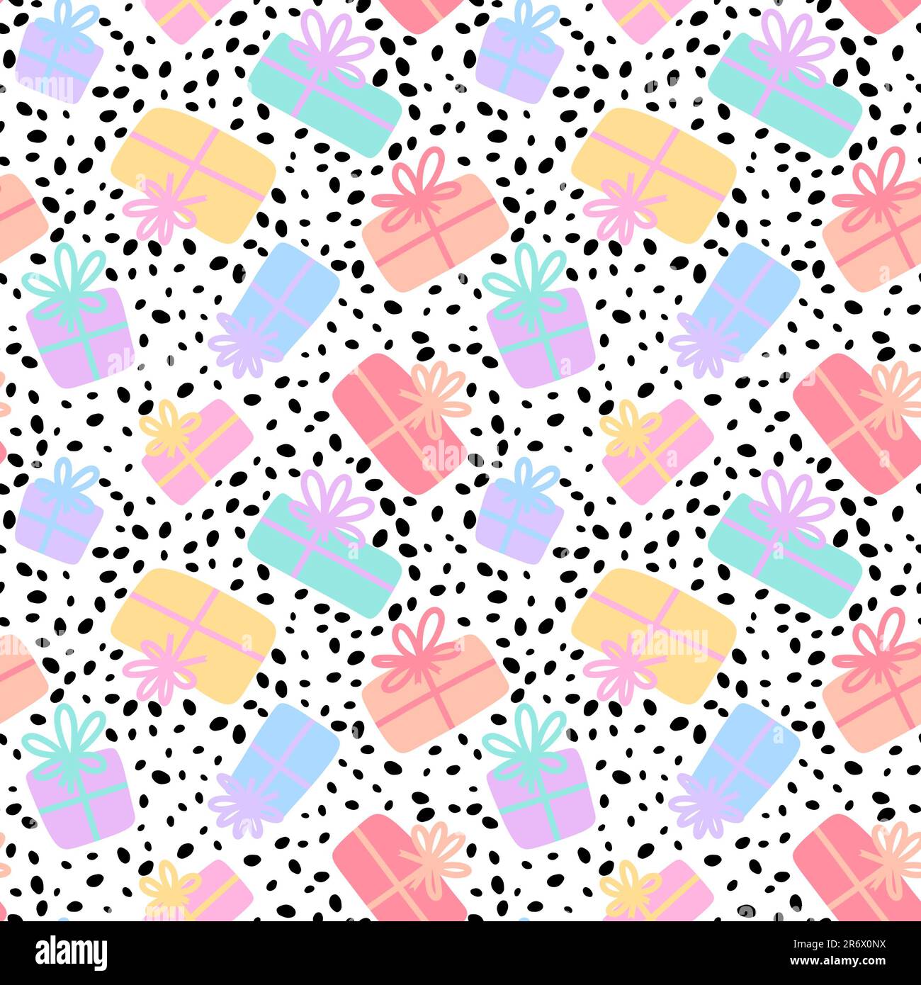 Festive gift box seamless pattern for wrapping paper and fabrics and ...