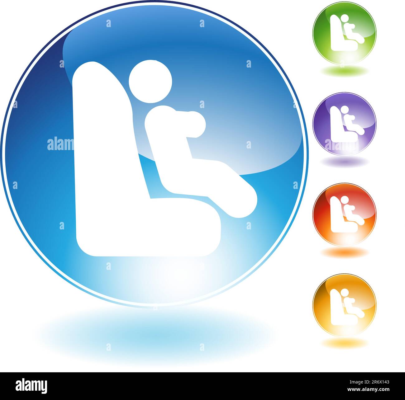 Baby car seat crystal icon isolated on a white background. Stock Vector