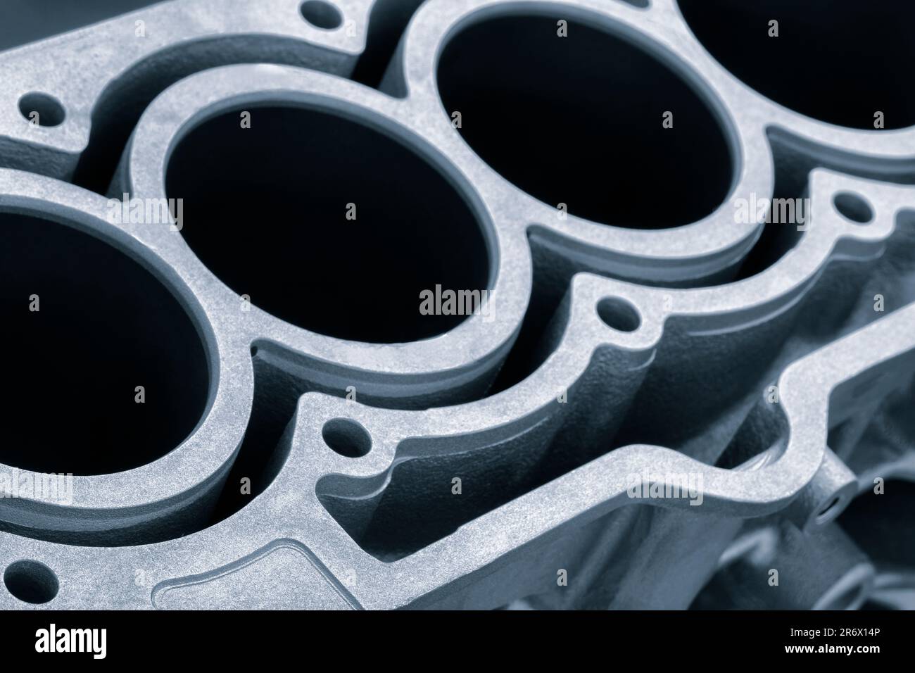 cylinder block of diesel engine repair. Closeup of the cylinder block