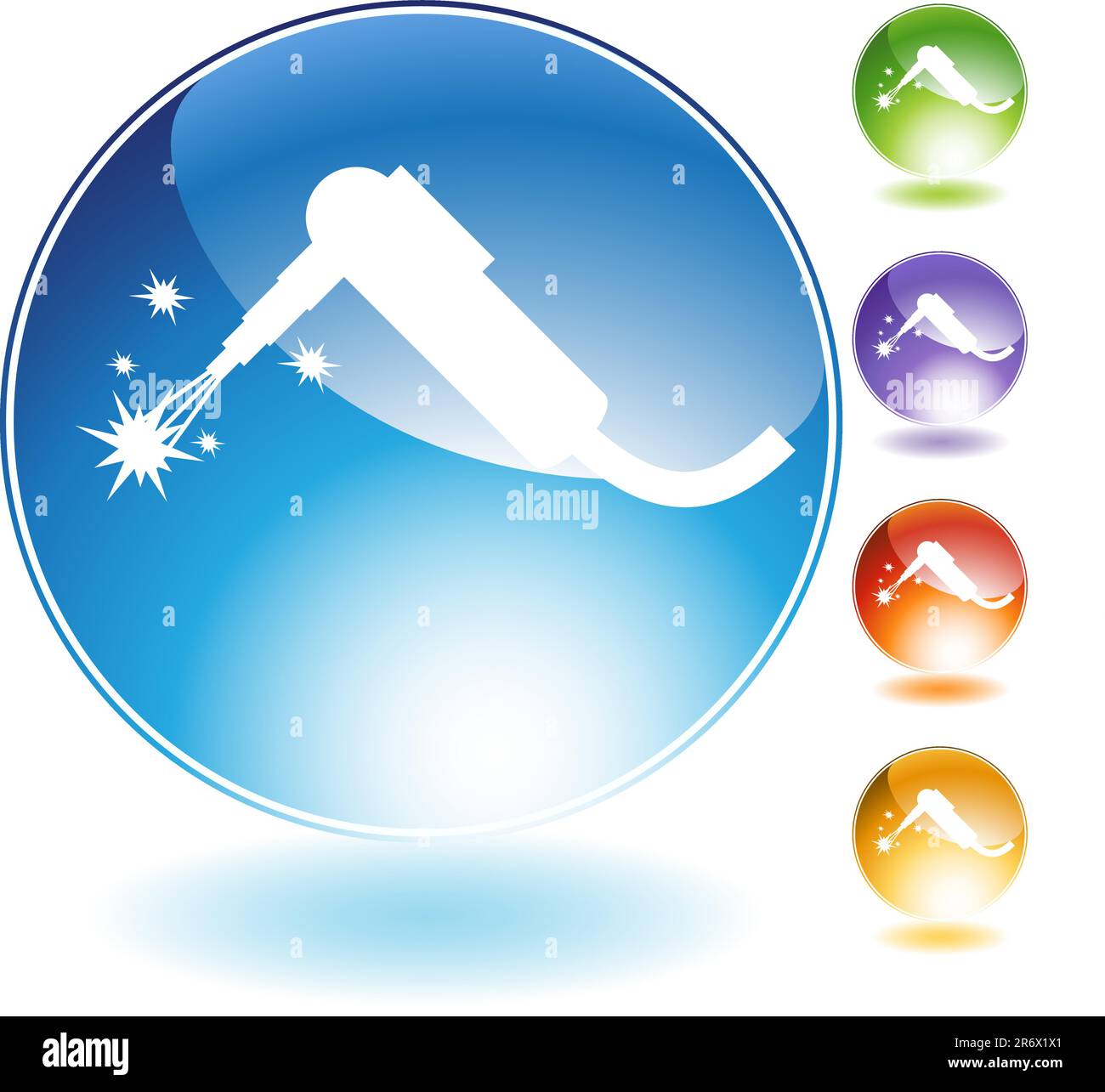 Welding torch crystal icon isolated on a white background. Stock Vector